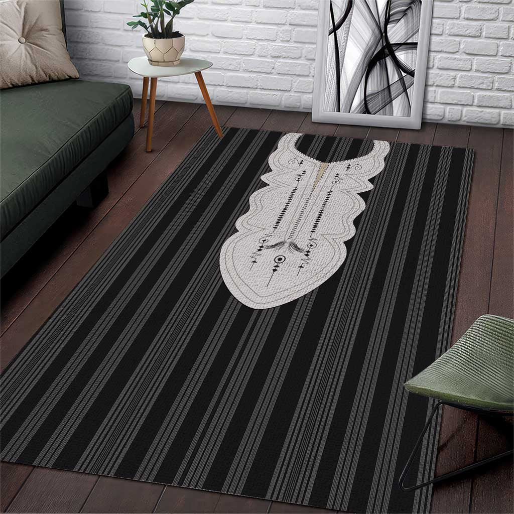 Liberia Kpelle Ethnic Heritage Pattern - Black Area Rug - African Pride