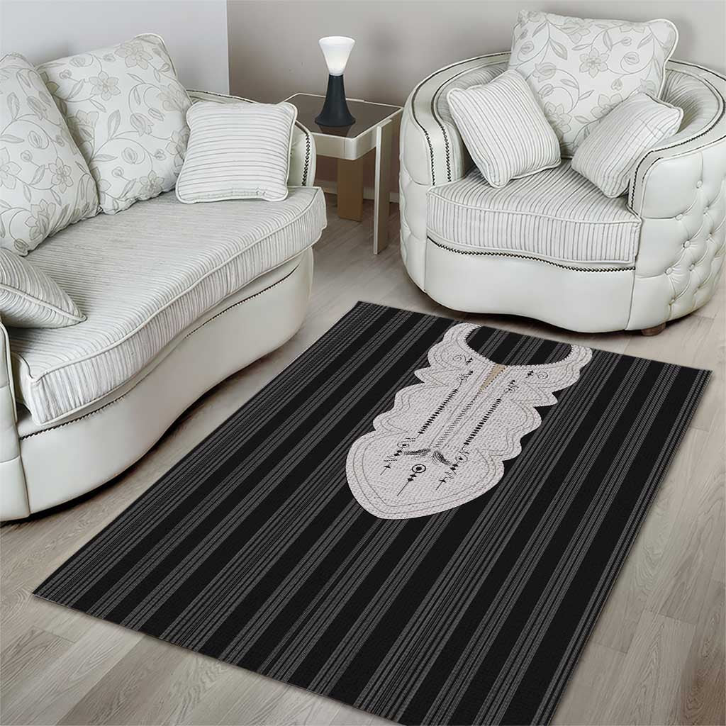 Liberia Kpelle Ethnic Heritage Pattern - Black Area Rug - African Pride