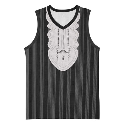 Liberia Kpelle Ethnic Heritage Pattern - Black Basketball Jersey - African Pride