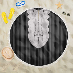 Liberia Kpelle Ethnic Heritage Pattern - Black Beach Blanket - African Pride