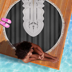 Liberia Kpelle Ethnic Heritage Pattern - Black Beach Blanket - African Pride