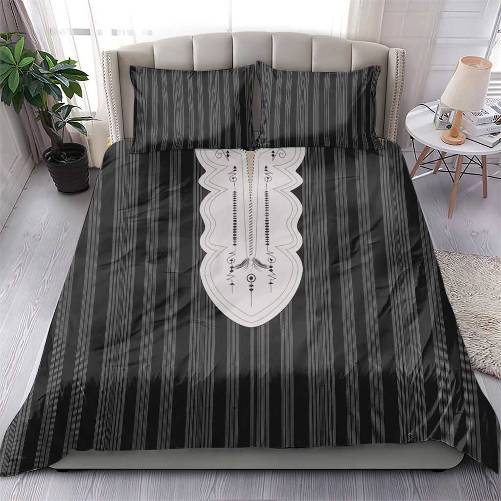 Liberia Kpelle Ethnic Heritage Pattern - Black Bedding Set - African Pride