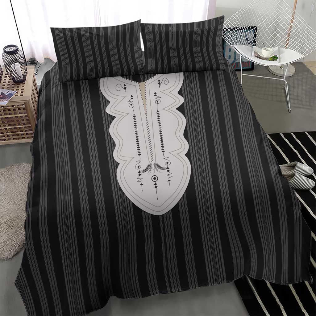 Liberia Kpelle Ethnic Heritage Pattern - Black Bedding Set - African Pride