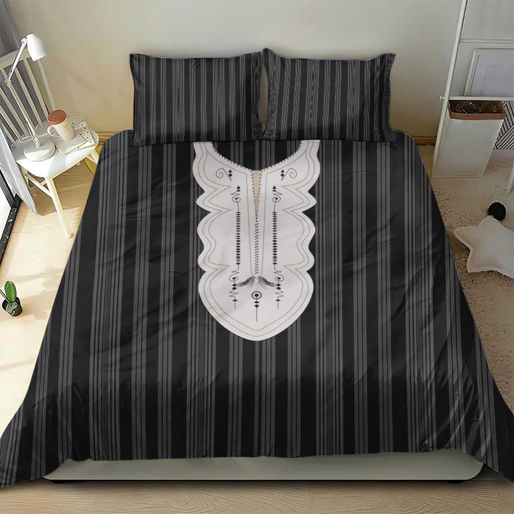 Liberia Kpelle Ethnic Heritage Pattern - Black Bedding Set - African Pride