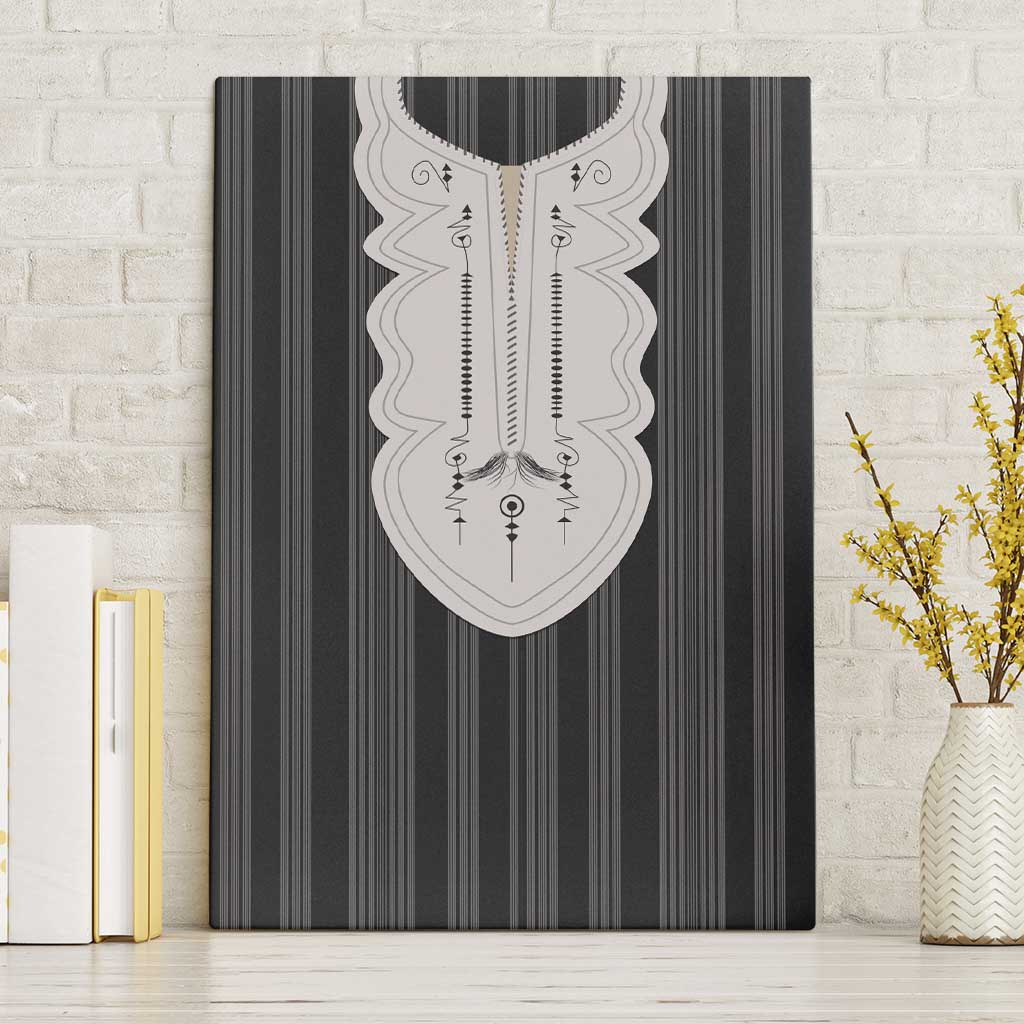 Liberia Kpelle Ethnic Heritage Pattern - Black Canvas Wall Art - African Pride