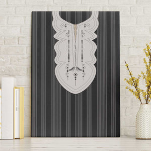 Liberia Kpelle Ethnic Heritage Pattern - Black Canvas Wall Art - African Pride