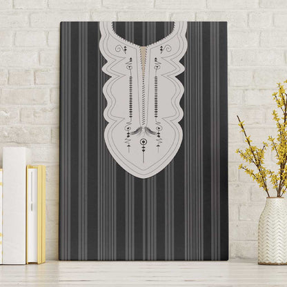 Liberia Kpelle Ethnic Heritage Pattern - Black Canvas Wall Art - African Pride