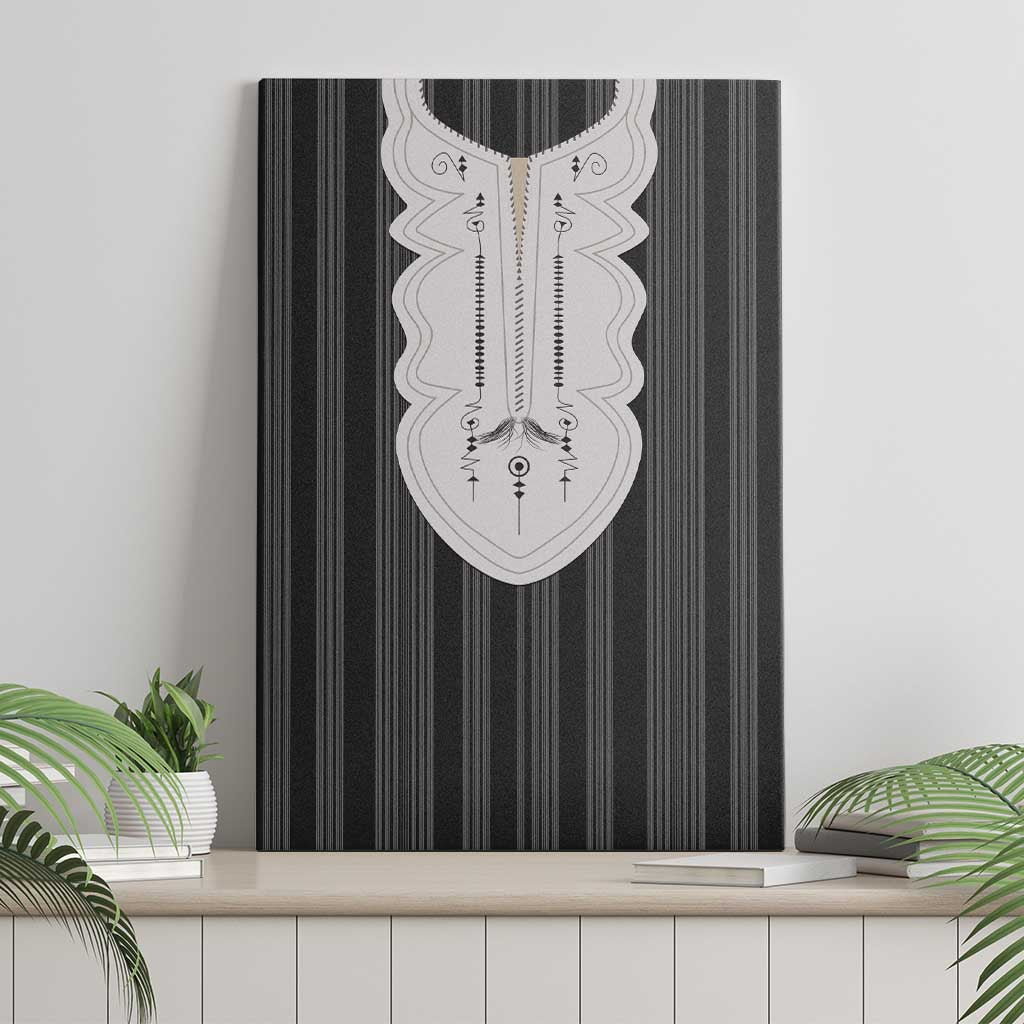 Liberia Kpelle Ethnic Heritage Pattern - Black Canvas Wall Art - African Pride