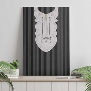 Liberia Kpelle Ethnic Heritage Pattern - Black Canvas Wall Art - African Pride