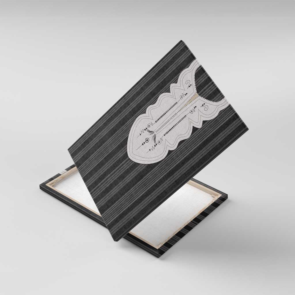 Liberia Kpelle Ethnic Heritage Pattern - Black Canvas Wall Art - African Pride