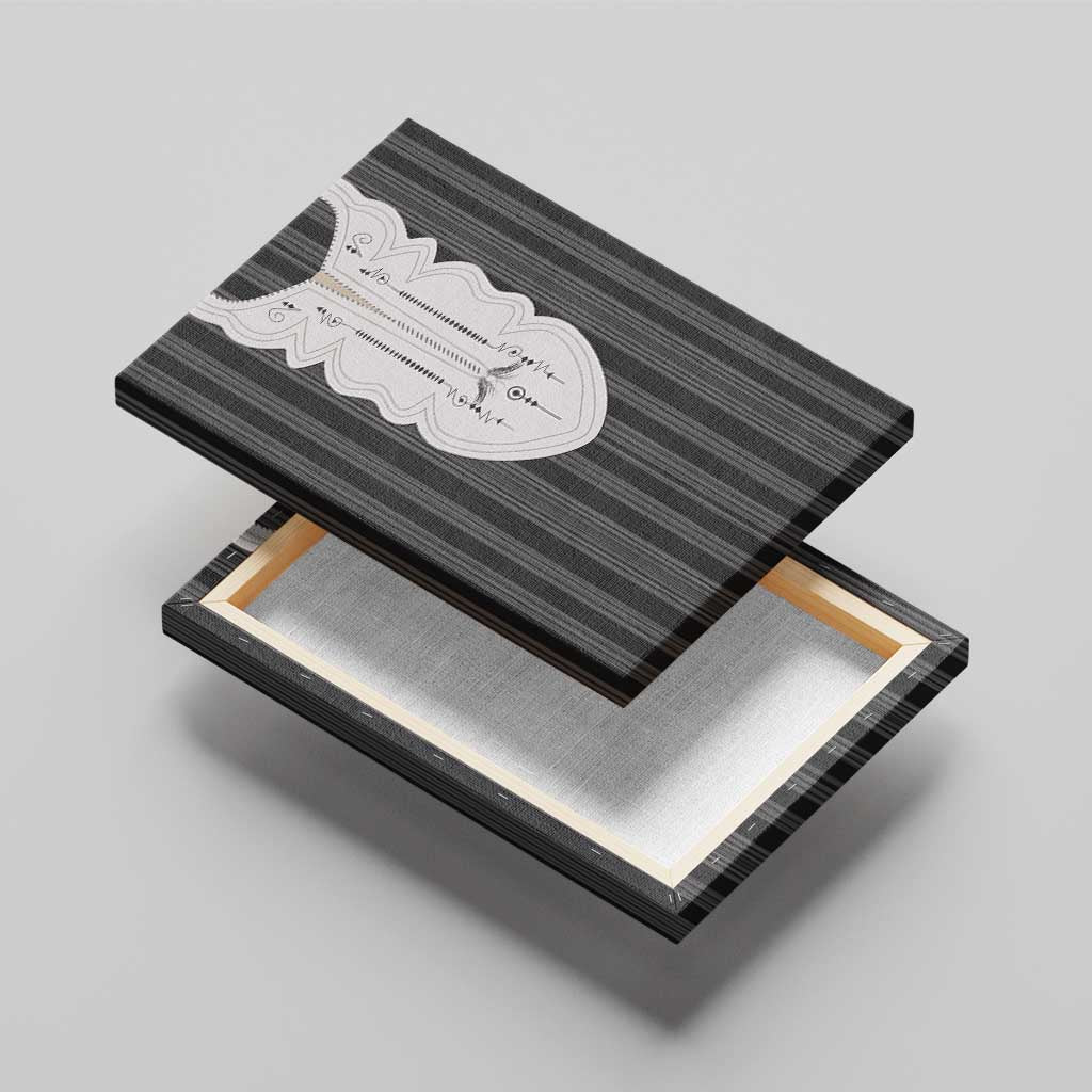 Liberia Kpelle Ethnic Heritage Pattern - Black Canvas Wall Art - African Pride