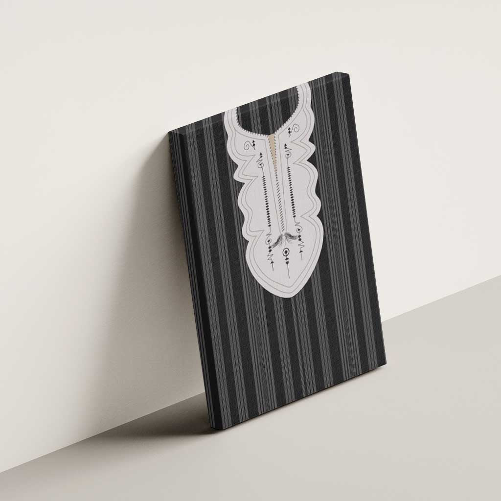 Liberia Kpelle Ethnic Heritage Pattern - Black Canvas Wall Art - African Pride