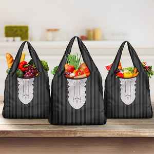 Liberia Kpelle Ethnic Heritage Pattern - Black Grocery Bag - African Pride