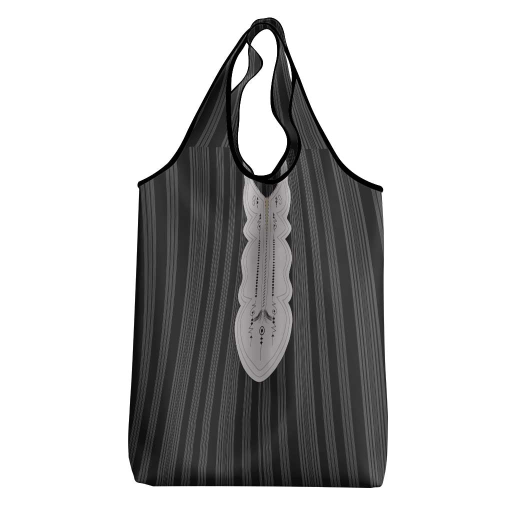 Liberia Kpelle Ethnic Heritage Pattern - Black Grocery Bag - African Pride