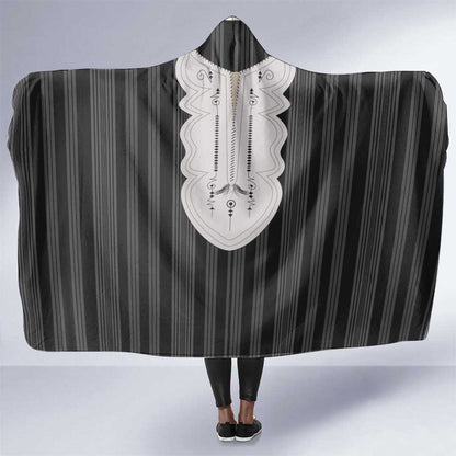 Liberia Kpelle Ethnic Heritage Pattern - Black Hooded Blanket - African Pride