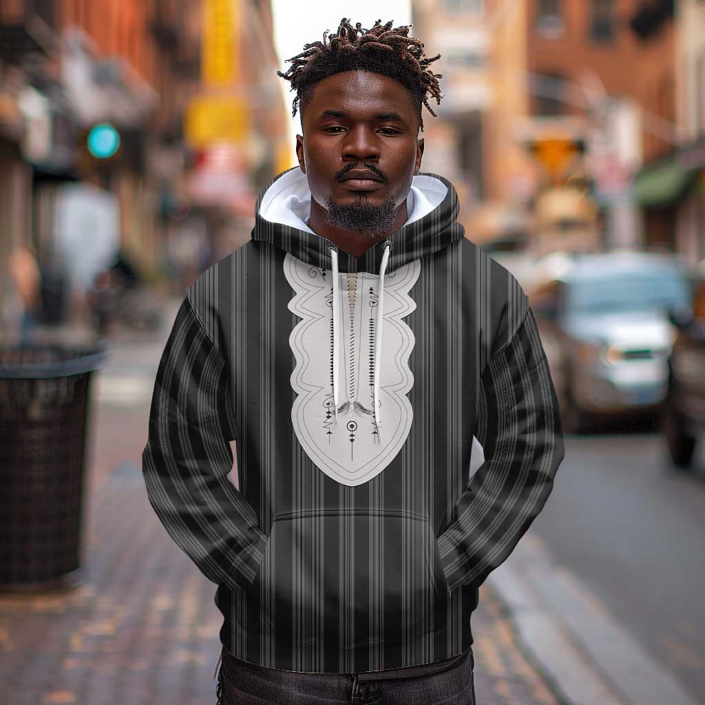 Liberia Kpelle Ethnic Heritage Pattern - Black Hoodie - African Pride