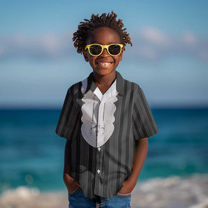 Liberia Kpelle Ethnic Heritage Pattern - Black Kid Hawaiian Shirt - African Pride