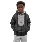 Liberia Kpelle Ethnic Heritage Pattern - Black Kid Hoodie - African Pride