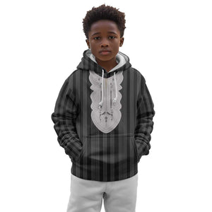 Liberia Kpelle Ethnic Heritage Pattern - Black Kid Hoodie - African Pride