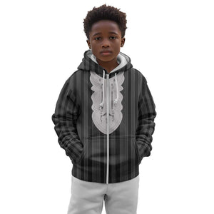 Liberia Kpelle Ethnic Heritage Pattern - Black Kid Hoodie - African Pride