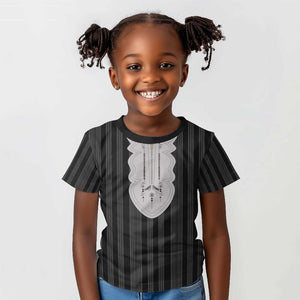 Liberia Kpelle Ethnic Heritage Pattern - Black Kid T shirt - African Pride