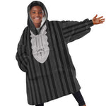 Liberia Kpelle Ethnic Heritage Pattern - Black Kid Wearable Blanket Hoodie - African Pride