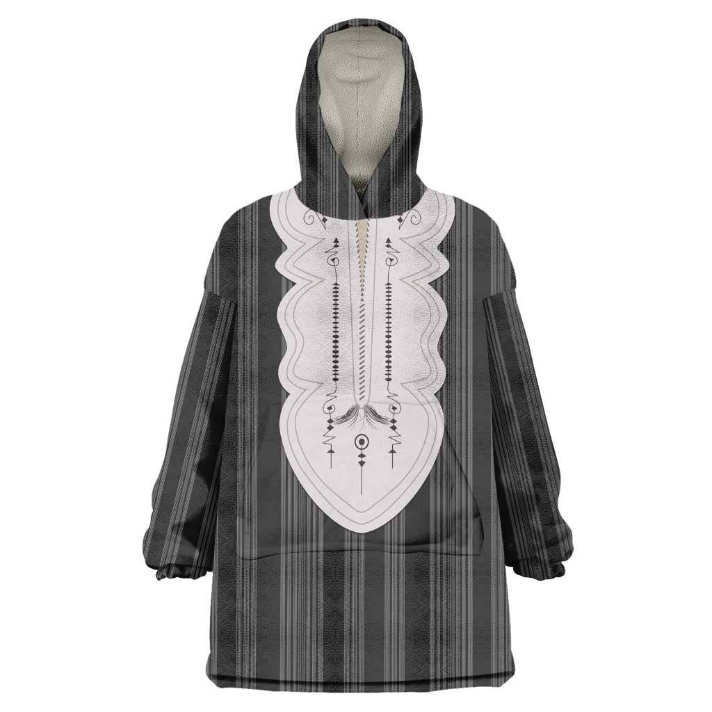 Liberia Kpelle Ethnic Heritage Pattern - Black Kid Wearable Blanket Hoodie - African Pride