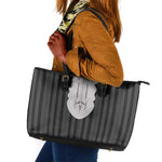 Liberia Kpelle Ethnic Heritage Pattern - Black Leather Tote Bag - African Pride