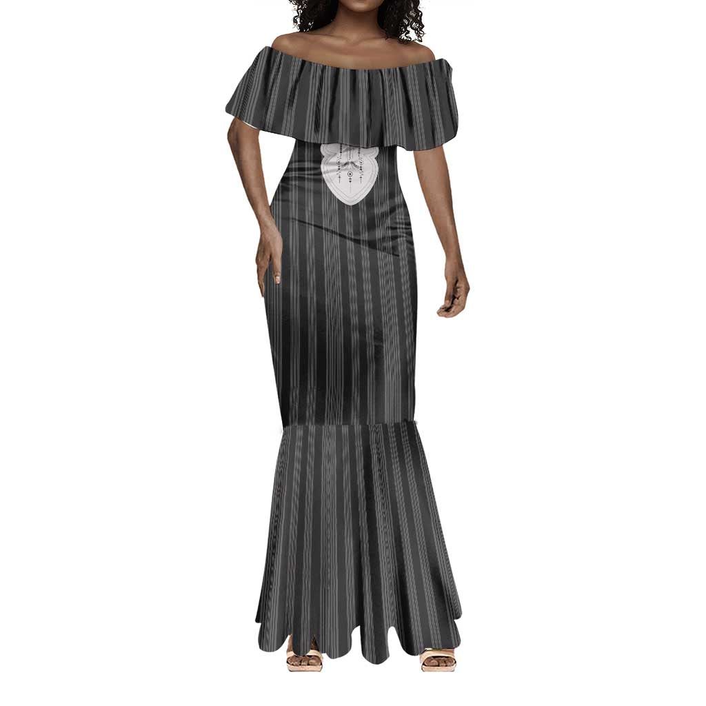 Liberia Kpelle Ethnic Heritage Pattern - Black Mermaid Dress - African Pride