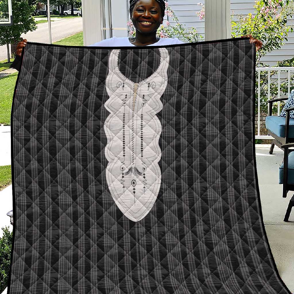 Liberia Kpelle Ethnic Heritage Pattern - Black Quilt - African Pride