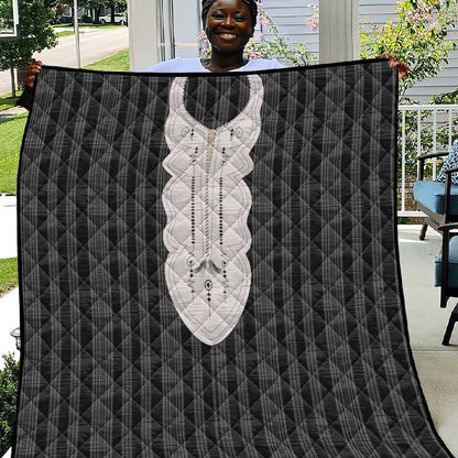 Liberia Kpelle Ethnic Heritage Pattern - Black Quilt - African Pride