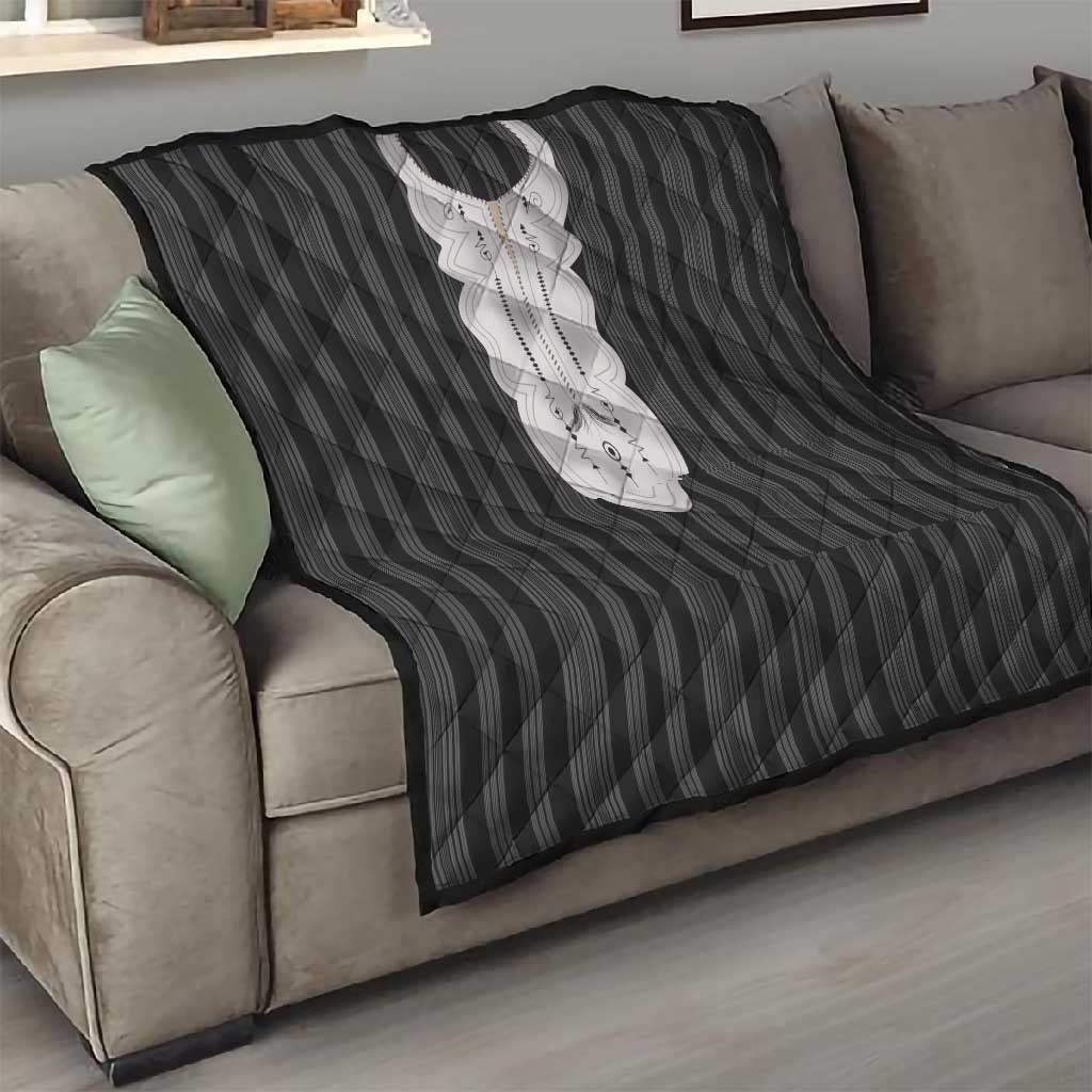 Liberia Kpelle Ethnic Heritage Pattern - Black Quilt - African Pride