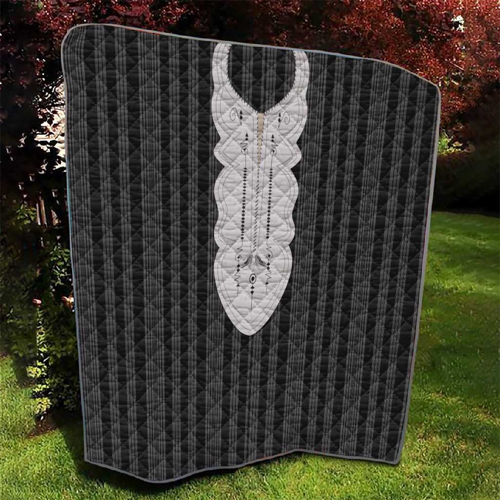 Liberia Kpelle Ethnic Heritage Pattern - Black Quilt - African Pride