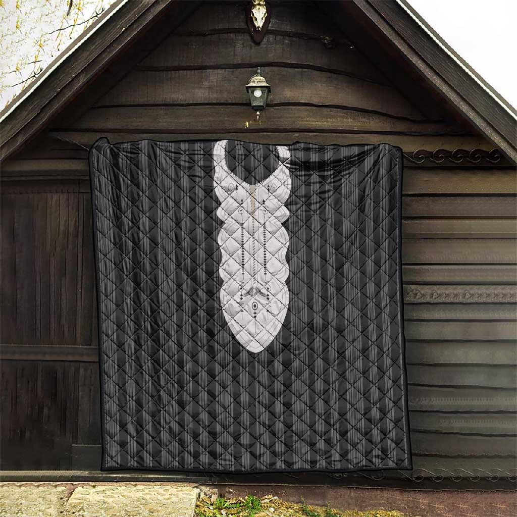 Liberia Kpelle Ethnic Heritage Pattern - Black Quilt - African Pride