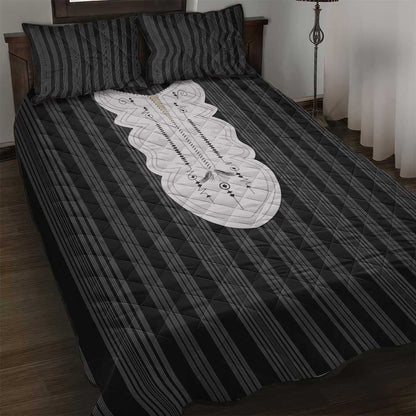 Liberia Kpelle Ethnic Heritage Pattern - Black Quilt Bed Set - African Pride