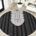 Liberia Kpelle Ethnic Heritage Pattern - Black Round Carpet - African Pride