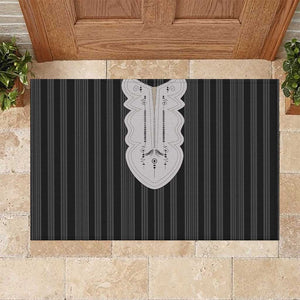Liberia Kpelle Ethnic Heritage Pattern - Black Rubber Doormat - African Pride