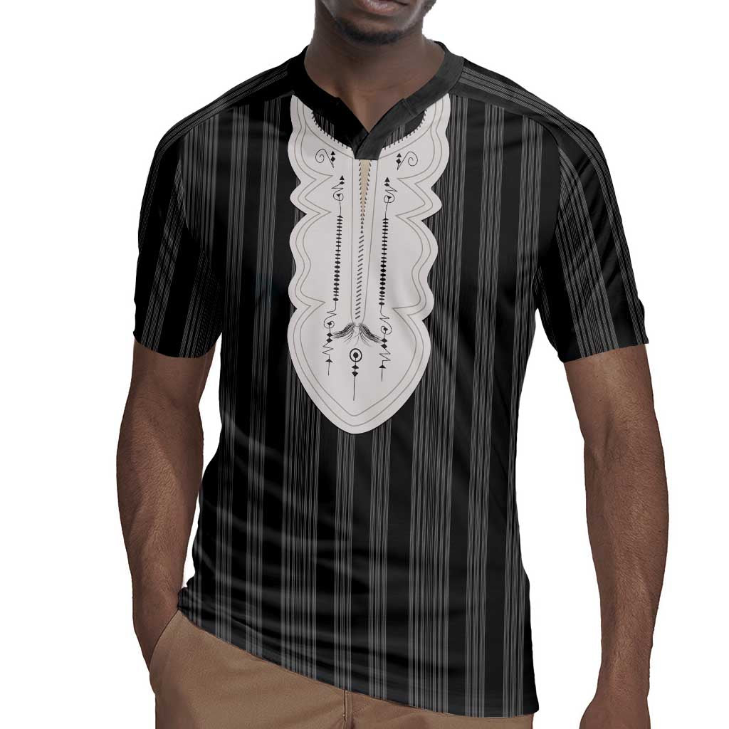 Liberia Kpelle Ethnic Heritage Pattern - Black Rugby Jersey - African Pride