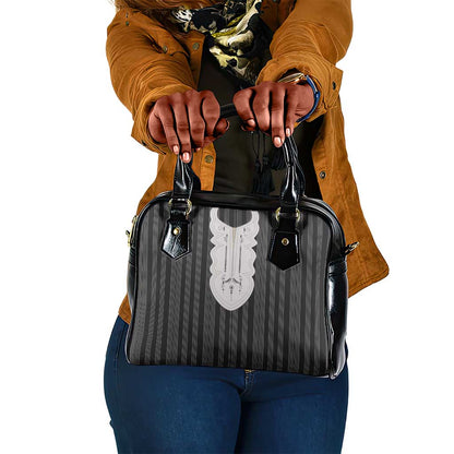 Liberia Kpelle Ethnic Heritage Pattern - Black Shoulder Handbag - African Pride
