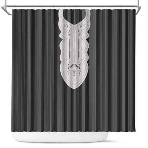 Liberia Kpelle Ethnic Heritage Pattern - Black Shower Curtain - African Pride