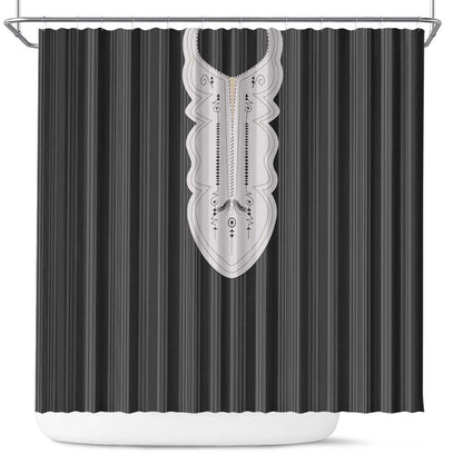 Liberia Kpelle Ethnic Heritage Pattern - Black Shower Curtain - African Pride