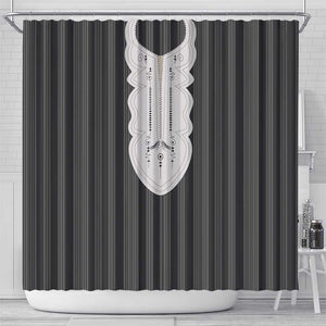 Liberia Kpelle Ethnic Heritage Pattern - Black Shower Curtain - African Pride