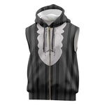 Liberia Kpelle Ethnic Heritage Pattern - Black Sleeveless Zip Hoodie - African Pride