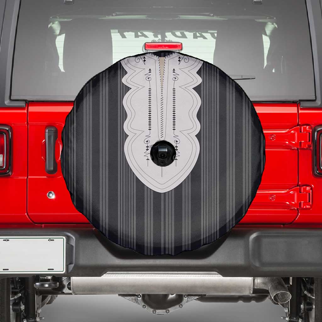 Liberia Kpelle Ethnic Heritage Pattern - Black Spare Tire Cover - African Pride