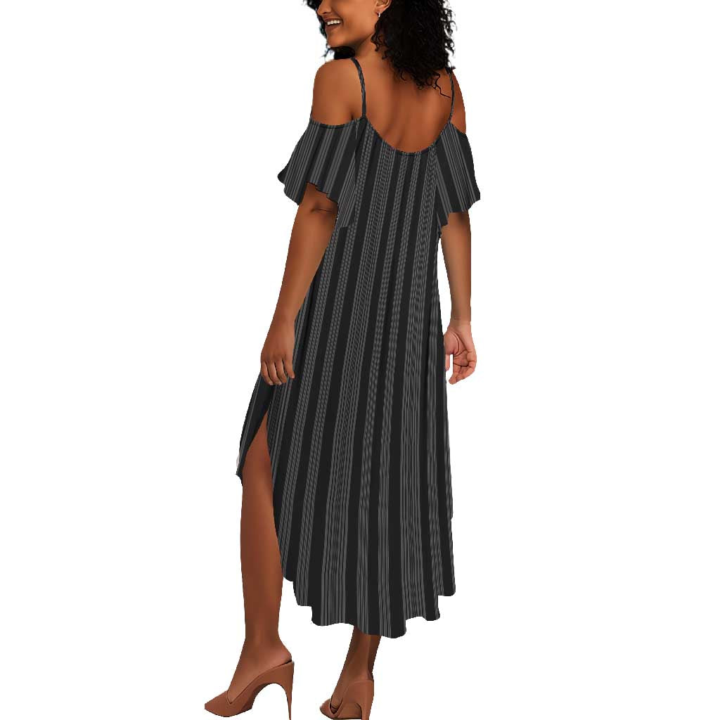 Liberia Kpelle Ethnic Heritage Pattern - Black Summer Maxi Dress - African Pride