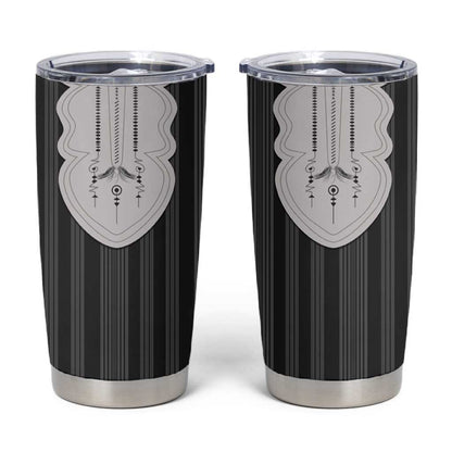 Liberia Kpelle Ethnic Heritage Pattern - Black Tumbler Cup - African Pride