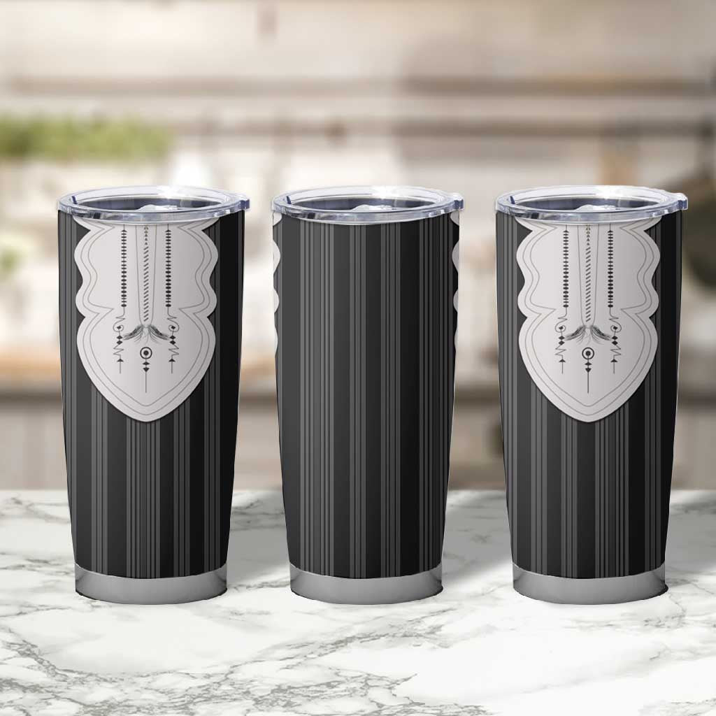 Liberia Kpelle Ethnic Heritage Pattern - Black Tumbler Cup - African Pride