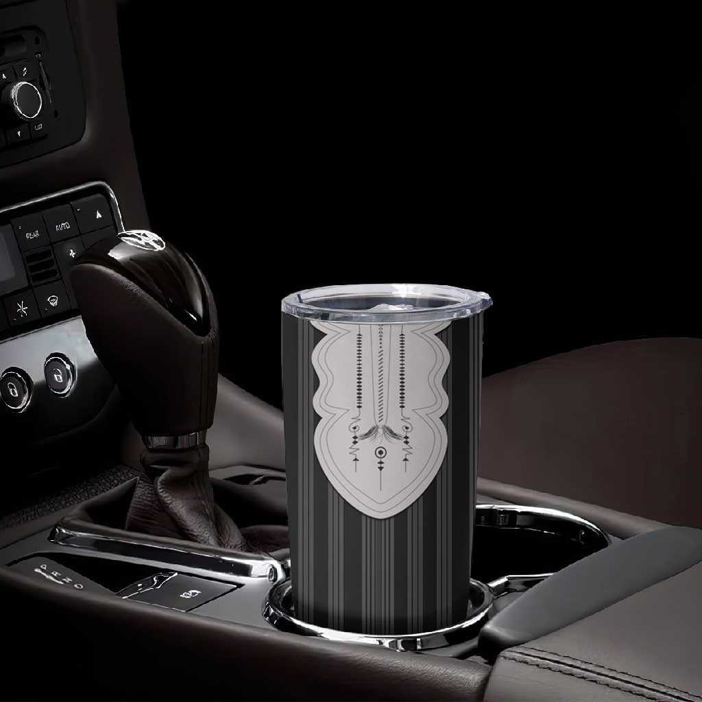 Liberia Kpelle Ethnic Heritage Pattern - Black Tumbler Cup - African Pride