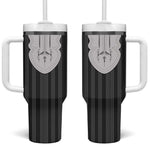 Liberia Kpelle Ethnic Heritage Pattern - Black Tumbler With Handle - African Pride