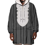 Liberia Kpelle Ethnic Heritage Pattern - Black Wearable Blanket Hoodie - African Pride